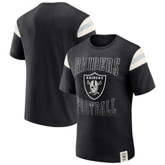 Fanatics Las Vegas Raiders Darius Rucker Collection Football Stripe Sleeve T-Shirt Black