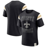 Fanatics New Orleans Saints Darius Rucker Collection Football Stripe Sleeve T-Shirt Black