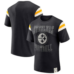 Fanatics Pittsburgh Steelers Darius Rucker Collection Football Stripe Sleeve T-Shirt Black