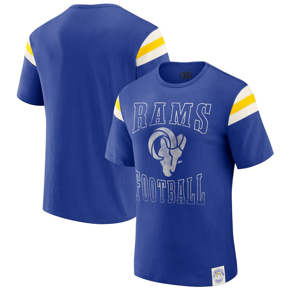 Fanatics Los Angeles Rams Darius Rucker Collection Football Stripe Sleeve T-Shirt Royal