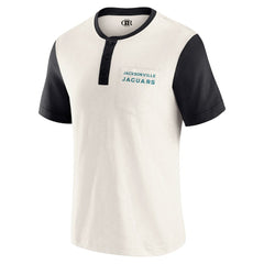 Fanatics Jacksonville Jaguars Darius Rucker Collection Henley Colorblock Slub Pocket T-Shirt Cream