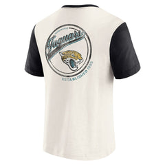 Fanatics Jacksonville Jaguars Darius Rucker Collection Henley Colorblock Slub Pocket T-Shirt Cream