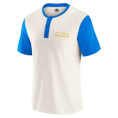 Fanatics Los Angeles Chargers Darius Rucker Collection Henley Colorblock Slub Pocket T-Shirt Cream