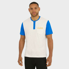 Fanatics Los Angeles Chargers Darius Rucker Collection Henley Colorblock Slub Pocket T-Shirt Cream
