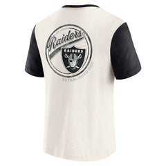 Fanatics Las Vegas Raiders Darius Rucker Collection Henley Colorblock Slub Pocket T-Shirt Cream