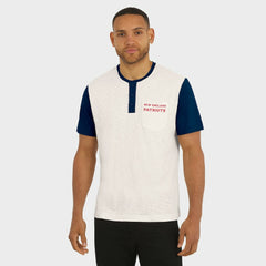 Fanatics New England Patriots Darius Rucker Collection Henley Colorblock Slub Pocket T-Shirt Cream