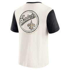 Fanatics New Orleans Saints Darius Rucker Collection Henley Colorblock Slub Pocket T-Shirt Cream