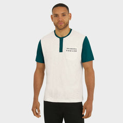 Fanatics Philadelphia Eagles Darius Rucker Collection Henley Colorblock Slub Pocket T-Shirt Cream