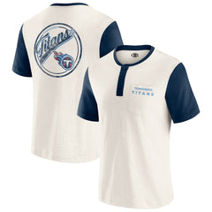 Fanatics Tennessee Titans Darius Rucker Collection Henley Colorblock Slub Pocket T-Shirt Cream