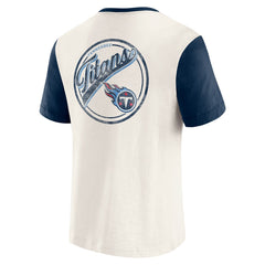 Fanatics Tennessee Titans Darius Rucker Collection Henley Colorblock Slub Pocket T-Shirt Cream