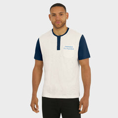 Fanatics Tennessee Titans Darius Rucker Collection Henley Colorblock Slub Pocket T-Shirt Cream