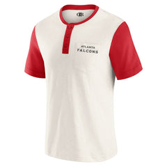 Fanatics Atlanta Falcons Darius Rucker Collection Henley Colorblock Slub Pocket T-Shirt Cream