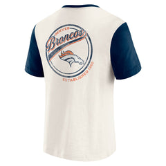 Fanatics Denver Broncos Darius Rucker Collection Henley Colorblock Slub Pocket T-Shirt Cream