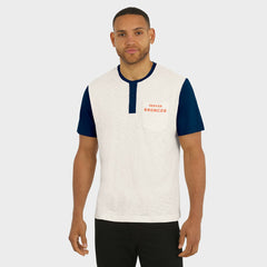 Fanatics Denver Broncos Darius Rucker Collection Henley Colorblock Slub Pocket T-Shirt Cream