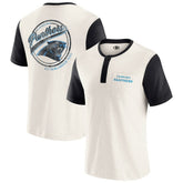 Fanatics Carolina Panthers Darius Rucker Collection Henley Colorblock Slub Pocket T-Shirt Cream