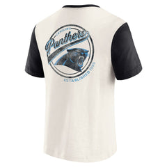 Fanatics Carolina Panthers Darius Rucker Collection Henley Colorblock Slub Pocket T-Shirt Cream
