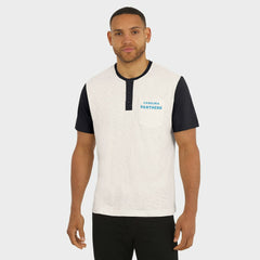 Fanatics Carolina Panthers Darius Rucker Collection Henley Colorblock Slub Pocket T-Shirt Cream