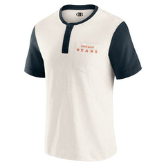 Fanatics Chicago Bears Darius Rucker Collection Henley Colorblock Slub Pocket T-Shirt Cream