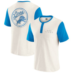 Fanatics Detroit Lions Darius Rucker Collection Henley Colorblock Slub Pocket T-Shirt Cream