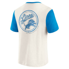 Fanatics Detroit Lions Darius Rucker Collection Henley Colorblock Slub Pocket T-Shirt Cream