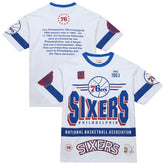 Philadelphia 76ers Unisex Hardwood Classics Vintage Team Origins Premium T-Shirt White | Mitchell & Ness for sale