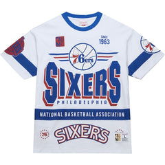 Philadelphia 76ers Unisex Hardwood Classics Vintage Team Origins Premium T-Shirt White | Mitchell & Ness for sale