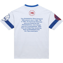Philadelphia 76ers Unisex Hardwood Classics Vintage Team Origins Premium T-Shirt White | Mitchell & Ness for sale