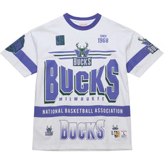 Milwaukee Bucks Unisex Hardwood Classics Vintage Team Origins Premium T-Shirt White | Mitchell & Ness Near Me