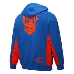 New York Knicks Hardwood Classics Team Origins Fleece Pullover Hoodie Blue | Mitchell & Ness US