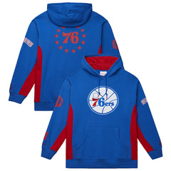 Philadelphia 76ers Hardwood Classics Team Origins Fleece Pullover Hoodie Royal | Mitchell & Ness online