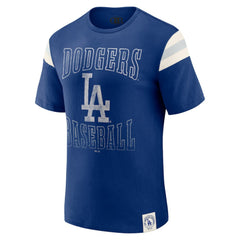 Los Angeles Dodgers Darius Rucker Collection by Fanatics Distressed Sleeve Stripe T-Shirt - Royal - Fanatics Online