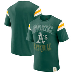 Athletics Darius Rucker Collection by Fanatics Distressed Sleeve Stripe T-Shirt - Green - Fanatics Discount