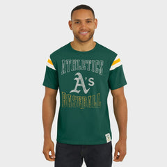 Athletics Darius Rucker Collection by Fanatics Distressed Sleeve Stripe T-Shirt - Green - Fanatics Discount