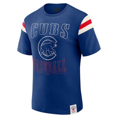 Chicago Cubs Darius Rucker Collection by Fanatics Distressed Sleeve Stripe T-Shirt - Royal - Fanatics Sale