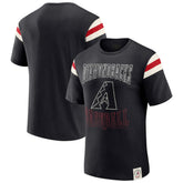 Arizona Diamondbacks Darius Rucker Collection by Fanatics Distressed Sleeve Stripe T-Shirt - Black - Fanatics Lifestyle