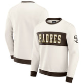 San Diego Padres Darius Rucker Collection by Fanatics Colorblock Crewneck Sweatshirt - Cream - Fanatics Discount