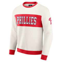 Philadelphia Phillies Darius Rucker Collection by Fanatics Colorblock Crewneck Sweatshirt - Cream - Fanatics Sale