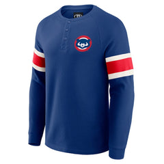 Chicago Cubs Darius Rucker Collection by Fanatics Waffle-Knit Raglan Long Sleeve Henley T-Shirt - Royal - Fanatics on Sale