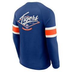 Detroit Tigers Darius Rucker Collection by Fanatics Waffle-Knit Raglan Long Sleeve Henley T-Shirt - Blue - Fanatics Discount