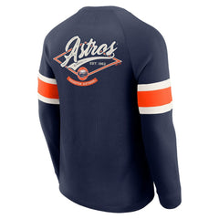 Houston Astros Darius Rucker Collection by Fanatics Waffle-Knit Raglan Long Sleeve Henley T-Shirt - Navy - Fanatics on Sale