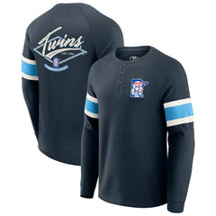 Minnesota Twins Darius Rucker Collection by Fanatics Waffle-Knit Raglan Long Sleeve Henley T-Shirt - Navy - Fanatics Online