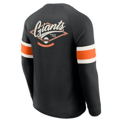 San Francisco Giants Darius Rucker Collection by Fanatics Waffle-Knit Raglan Long Sleeve Henley T-Shirt - Black - Fanatics Online