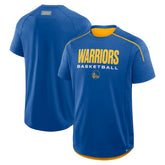Golden State Warriors Inbound Pass Play Practice T-Shirt for sale Royal | Fanatics US