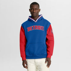 Detroit Pistons Half Court Shot Clock Fastbreak Hoodie for sale Blue/Red | Fanatics discount