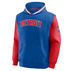 Detroit Pistons Half Court Shot Clock Fastbreak Hoodie for sale Blue/Red | Fanatics discount