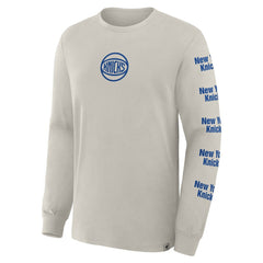 New York Knicks Crossover Collection Ball Screen Action Premium Long Sleeve T-Shirt Cream | Fanatics discount