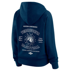 Minnesota Timberwolves WEAR by Erin Andrews Women's Vintage Full-Zip Raglan Hoodie Navy