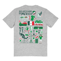 Mexico National Team Vive La Fete Women's Impressions Artwork T-Shirt Heather Gray