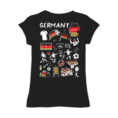 Germany National Team Vive La Fete Girls Youth Color Badge Fitted T-Shirt Black