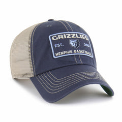 Memphis Grizzlies '47 Wabash Patch Clean Up Adjustable Hat Navy/Tan | 47 brand US
